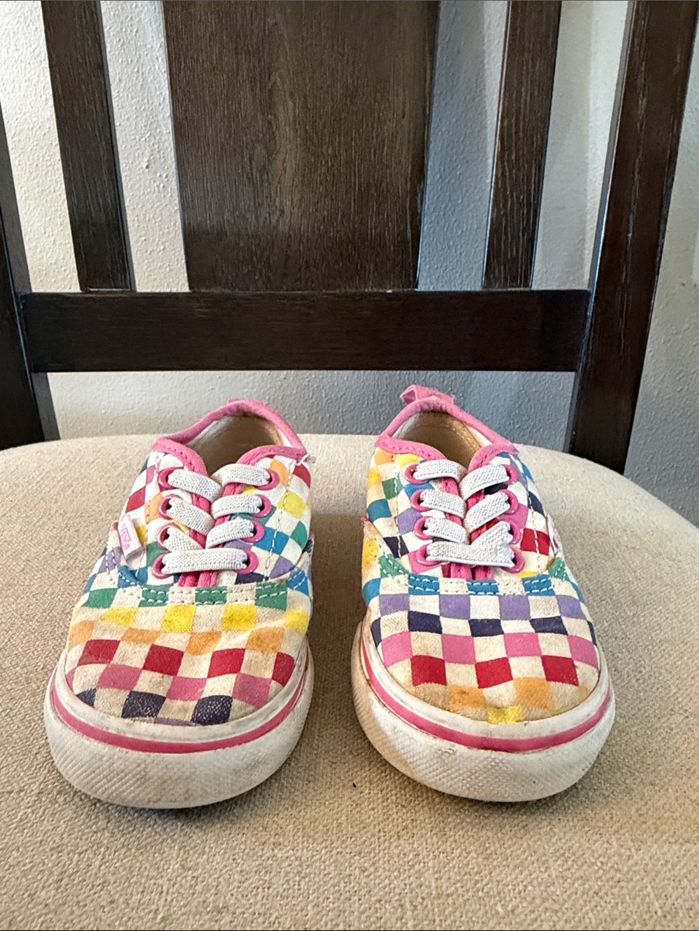 Vans Kids Baby Toddler Multicolor Checkerboard Sneakers Rainbow Size 6 - Picture 3 of 6